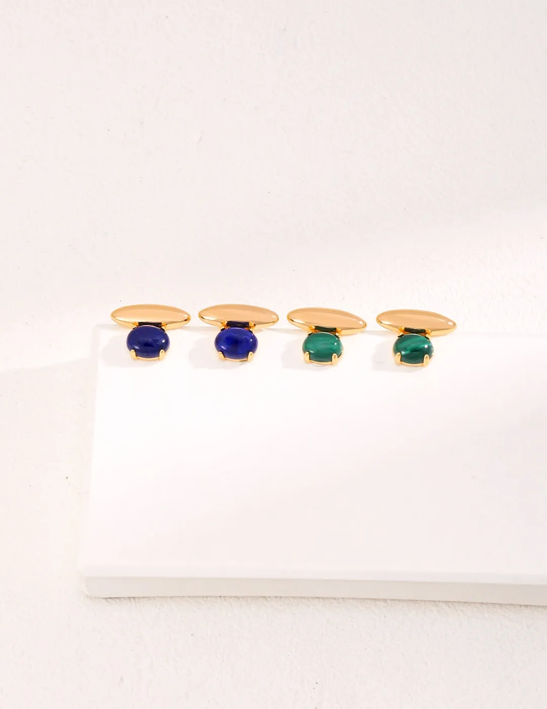 Blue Lapis Lazuli Stud Earrings