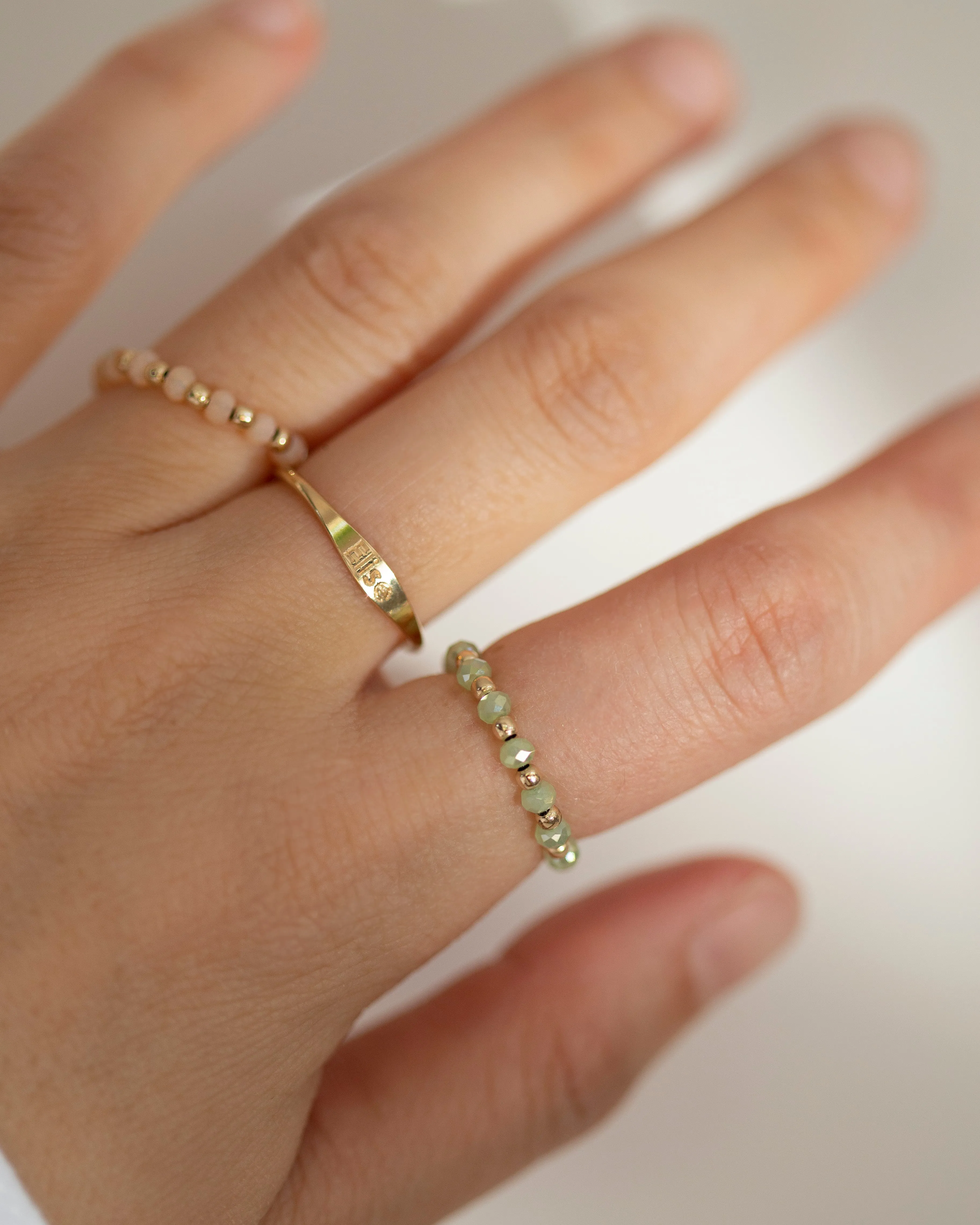 Bohemian Bead Stretch Ring / Cute Elastic Ring