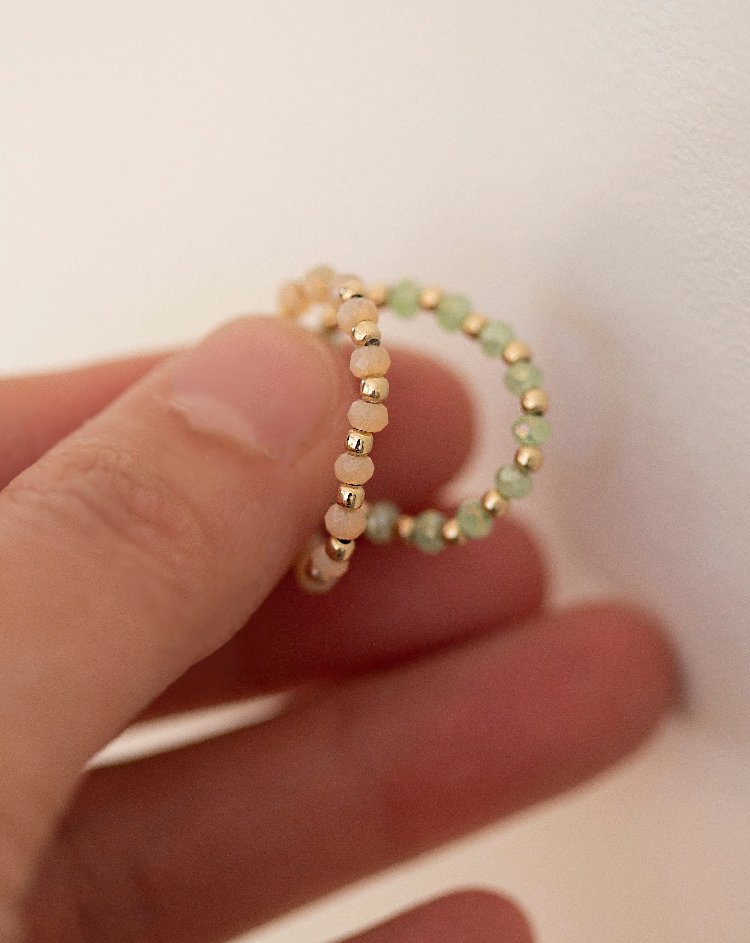 Bohemian Bead Stretch Ring / Cute Elastic Ring