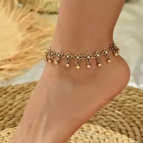 Boho Flower Anklet - Gold