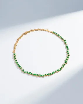 Bold Burst Emerald Tennis Necklace