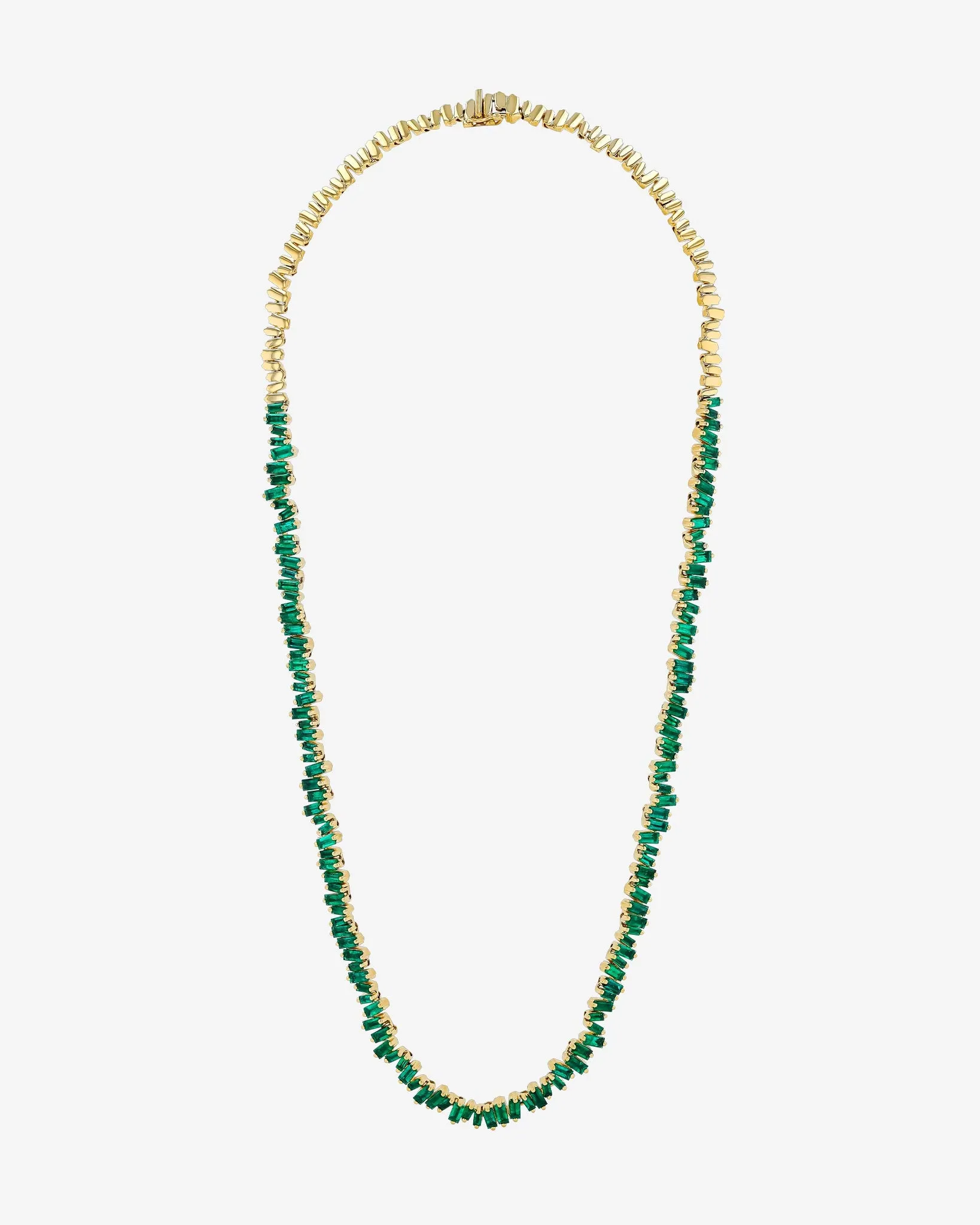 Bold Emerald Tennis Necklace