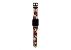 Border Collie Maroon Apple Watch Strap