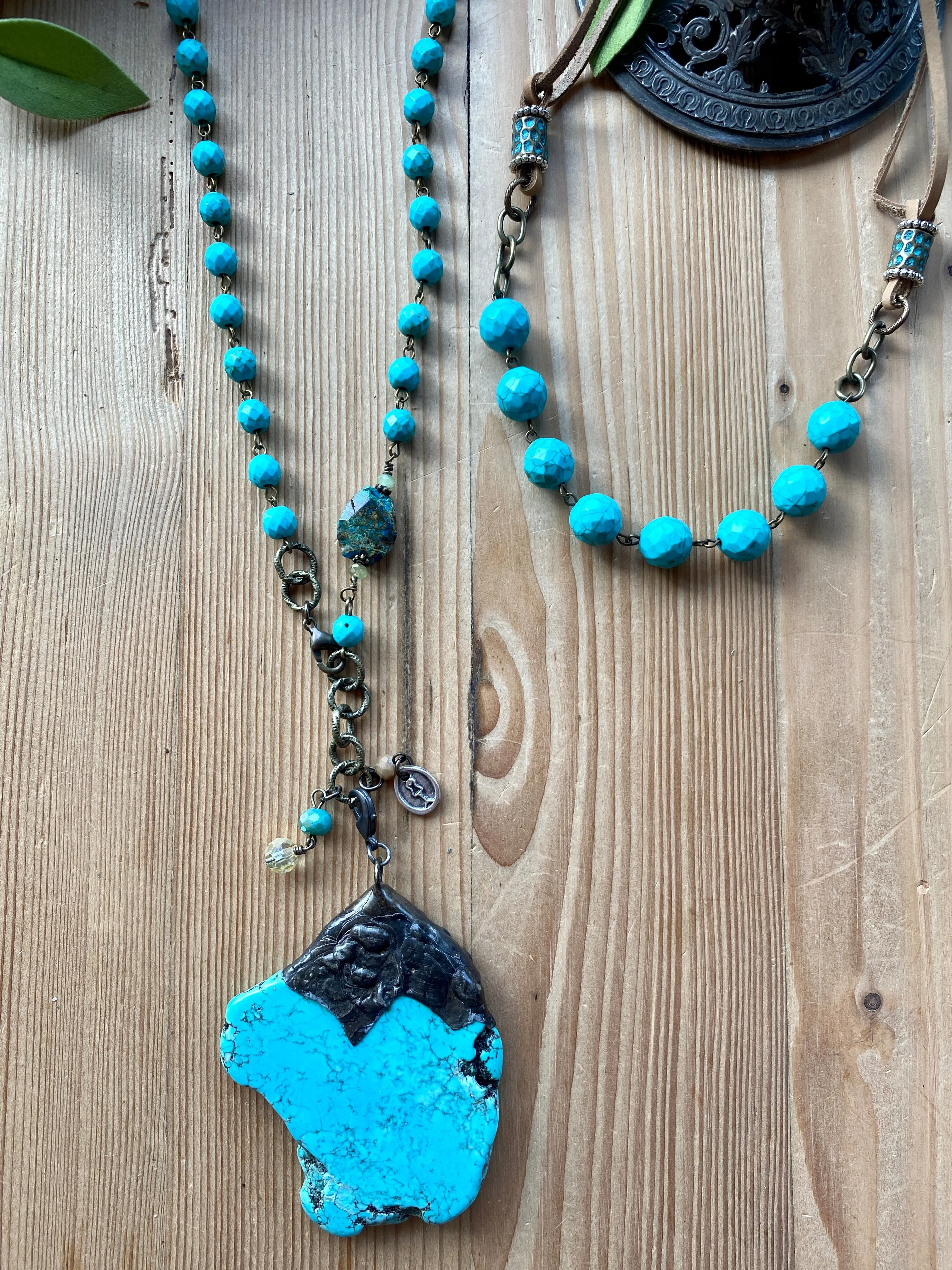 Bossy Brights Short Turquoise Necklace