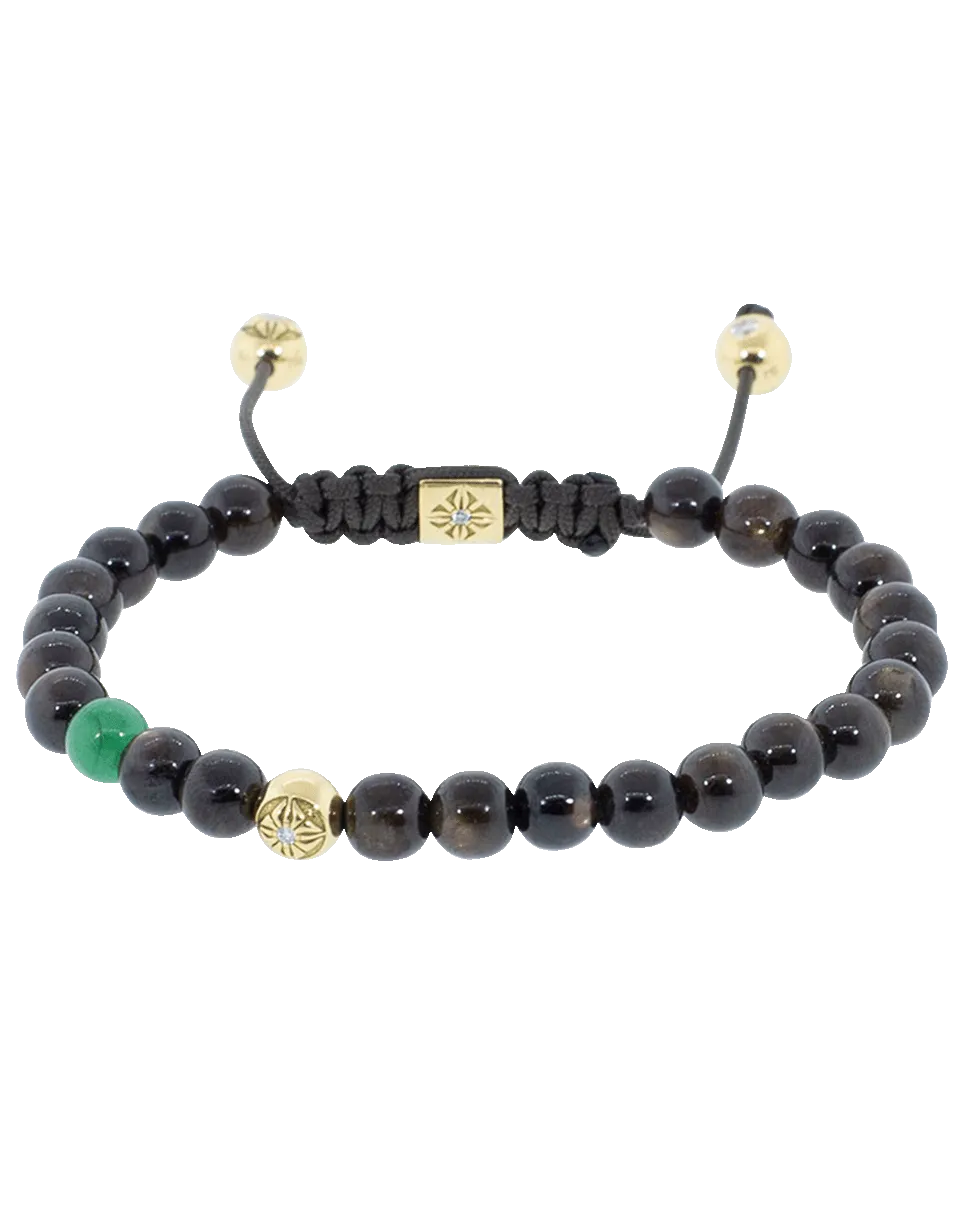 Brown Sapphire And Emerald Beaded Bracelet