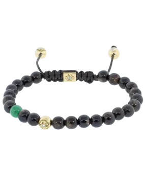 Brown Sapphire And Emerald Beaded Bracelet