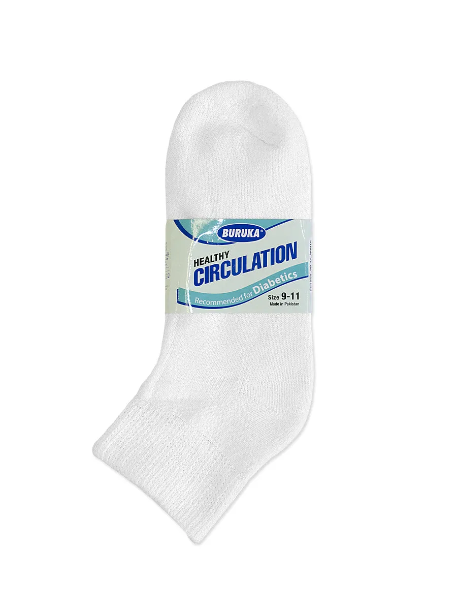 BURUKA QUARTER DIABETIC SOCKS (BK185D_WHITE)