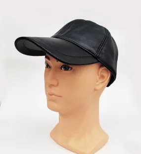 BY ORDER Real Leather Baseball Cap, Leather Hat, Baseball Hat, Adjustable Baseball Cap Men Baseball Hat, Genuine Leather, Waterproof,  brim