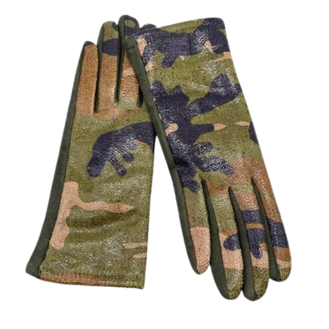 Camouflage Touch Screen Glove: Olive