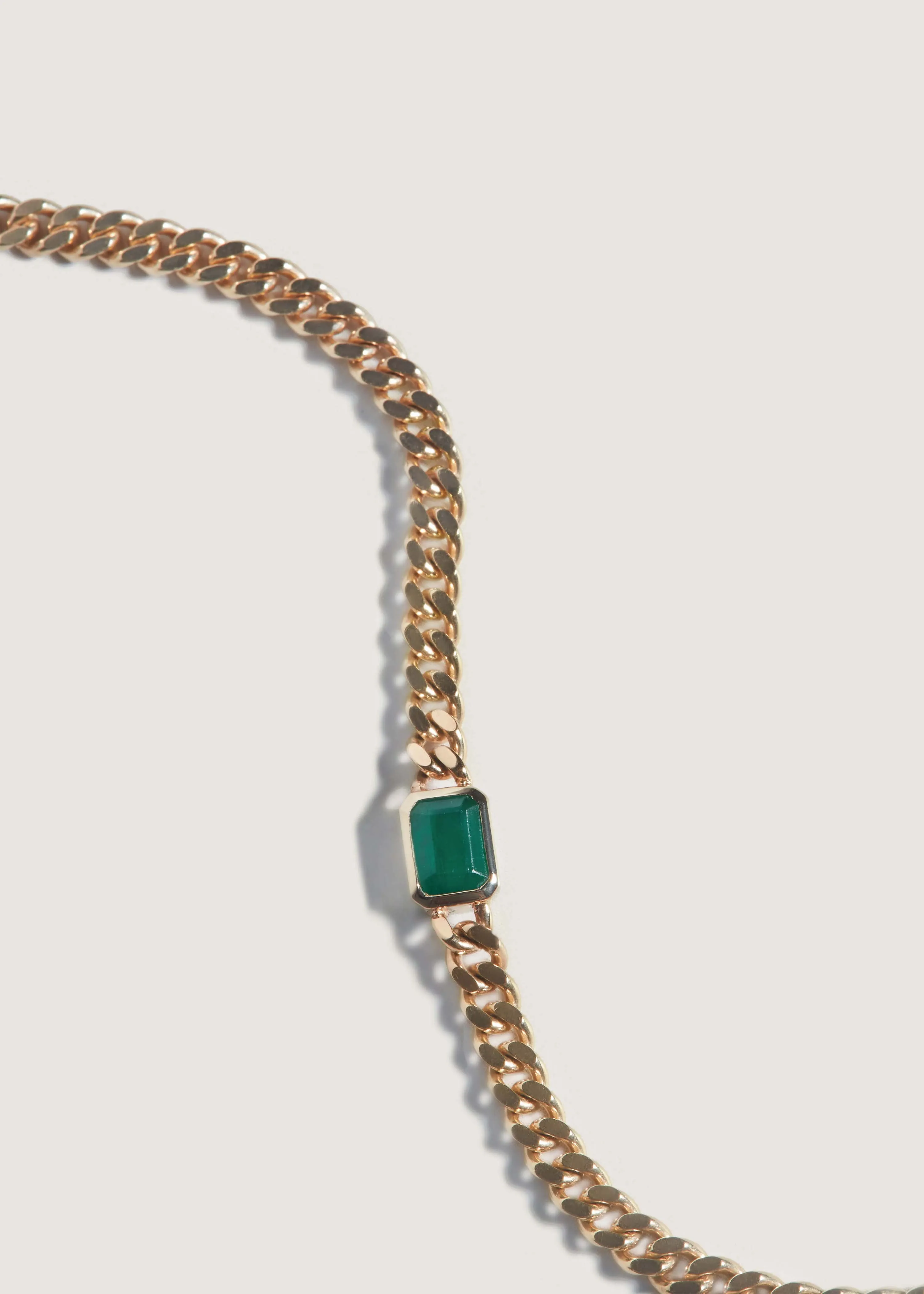 Capri Curb Chain Necklace Emerald