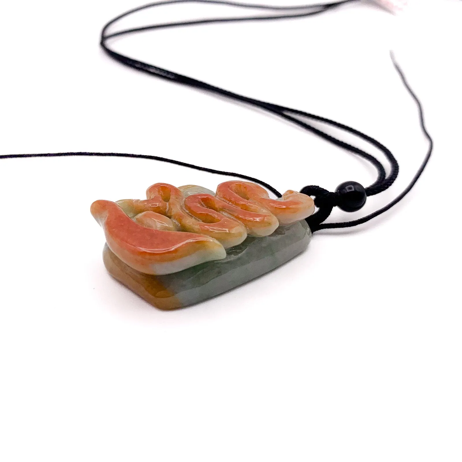 Certified Red Burma Natural A Jade Jadeite Pendant Snake Yua Bao Necklace