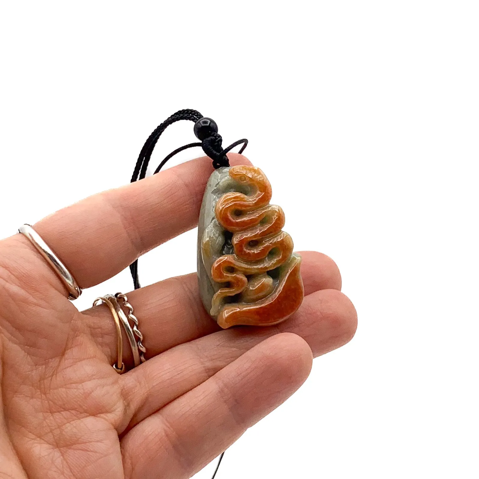 Certified Red Burma Natural A Jade Jadeite Pendant Snake Yua Bao Necklace