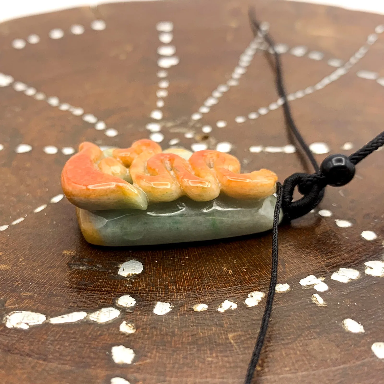 Certified Red Burma Natural A Jade Jadeite Pendant Snake Yua Bao Necklace