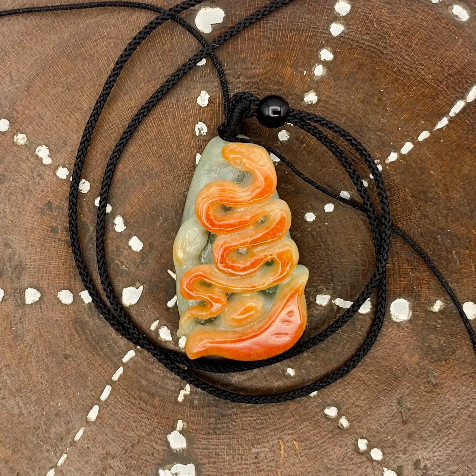 Certified Red Burma Natural A Jade Jadeite Pendant Snake Yua Bao Necklace