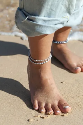 Chunky Gray Pearl Anklet - Ala