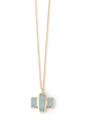 Cityscape Triple Aquamarine Necklace