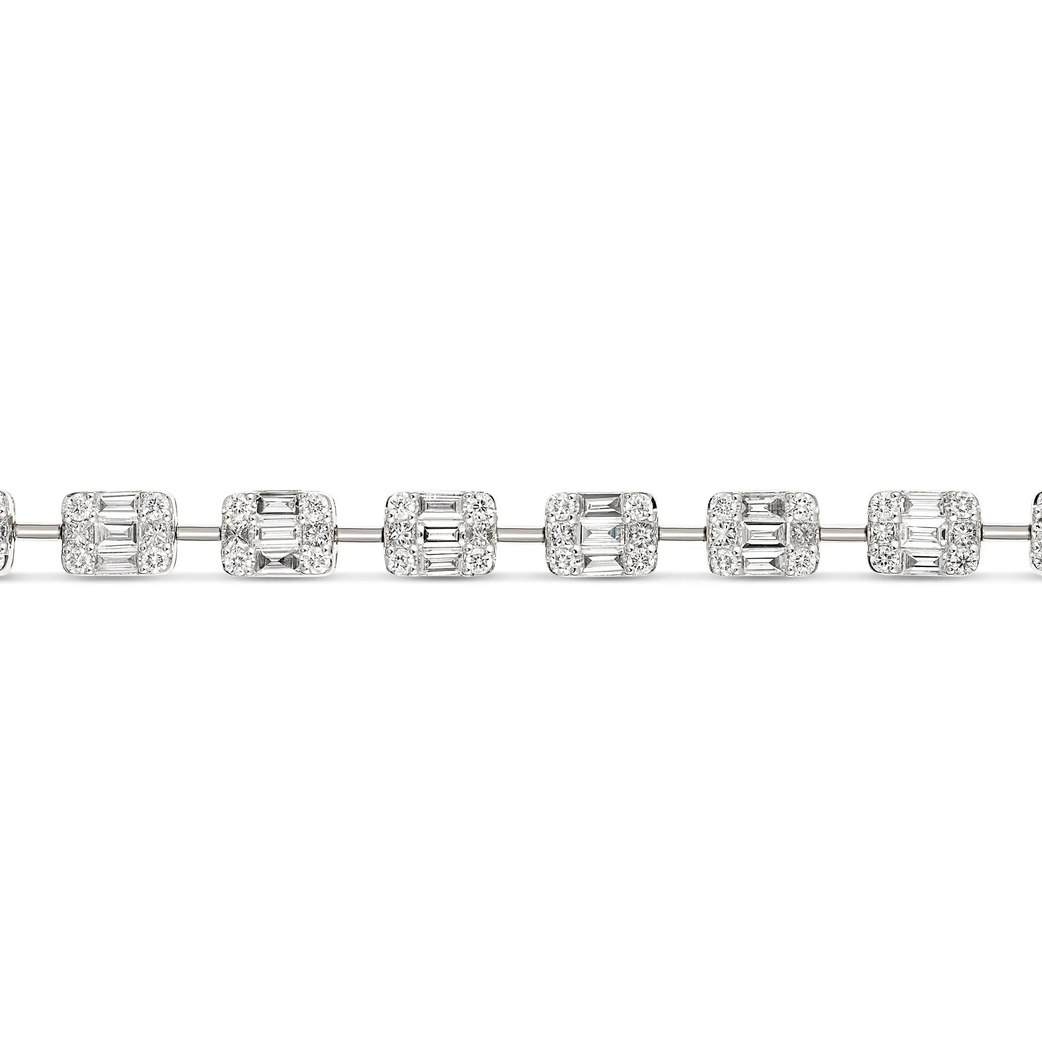 Classic Multi Shape Diamond Bracelet | White Gold