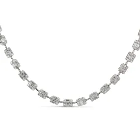 Classic Multi Shape Diamond Necklace | White Gold