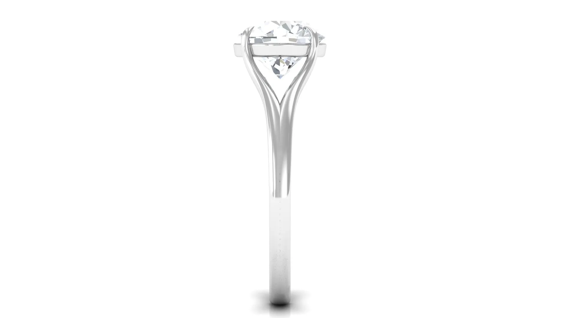 Claw Set Solitaire Lab Grown Diamond Ring in Split Shank