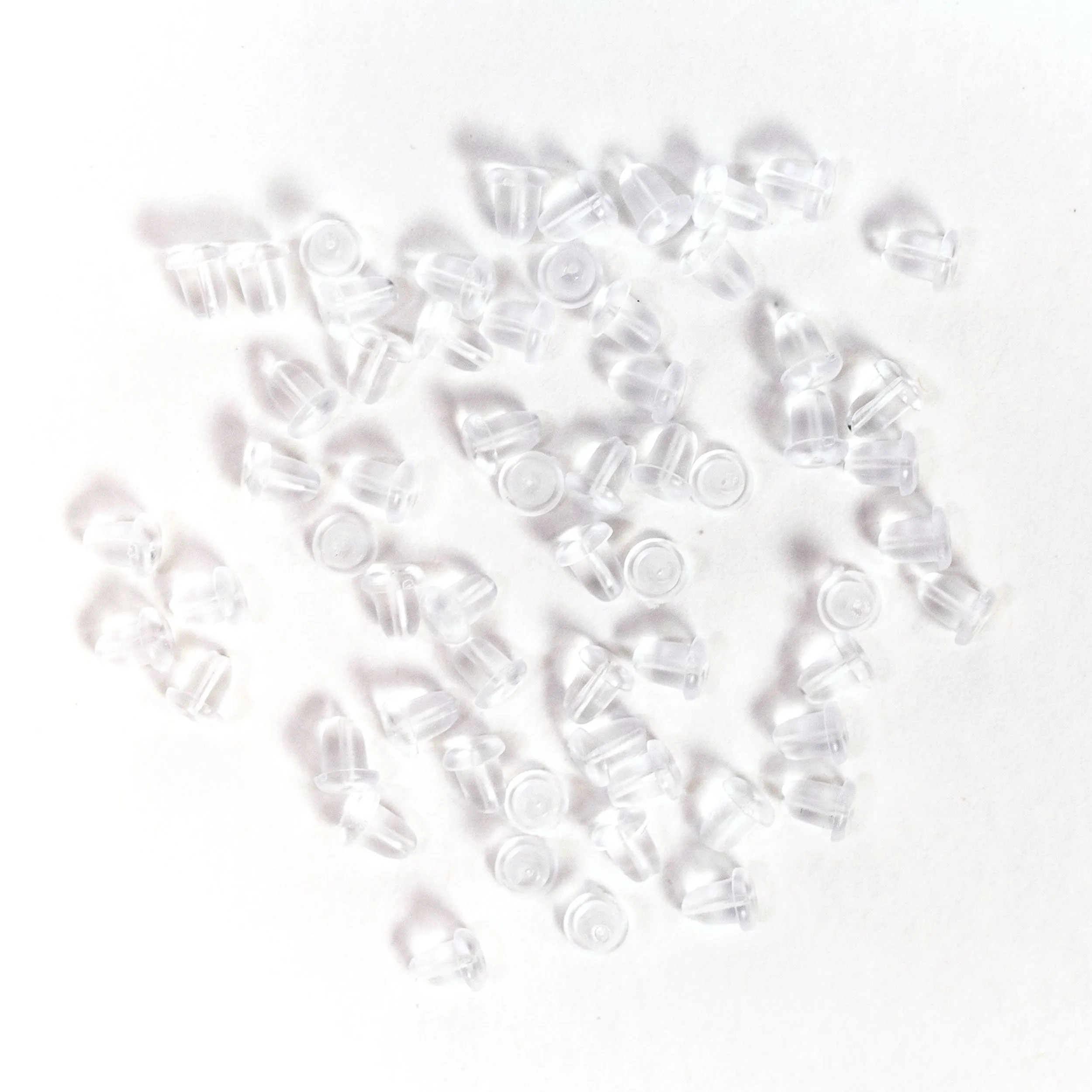 Clear Bullet Post or Hook Earring Backs 30pc