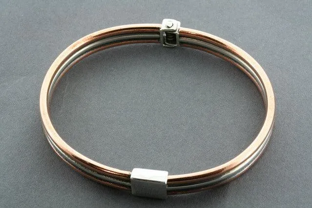 copper/silver hinge bracelet