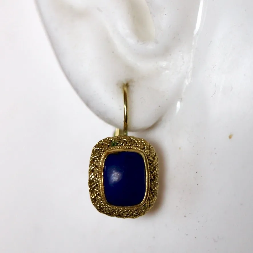 Cotswold 14k Gold and Lapis Earrings