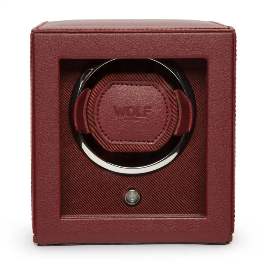 Cub Single Watch Winder With Cover (Bordeaux)