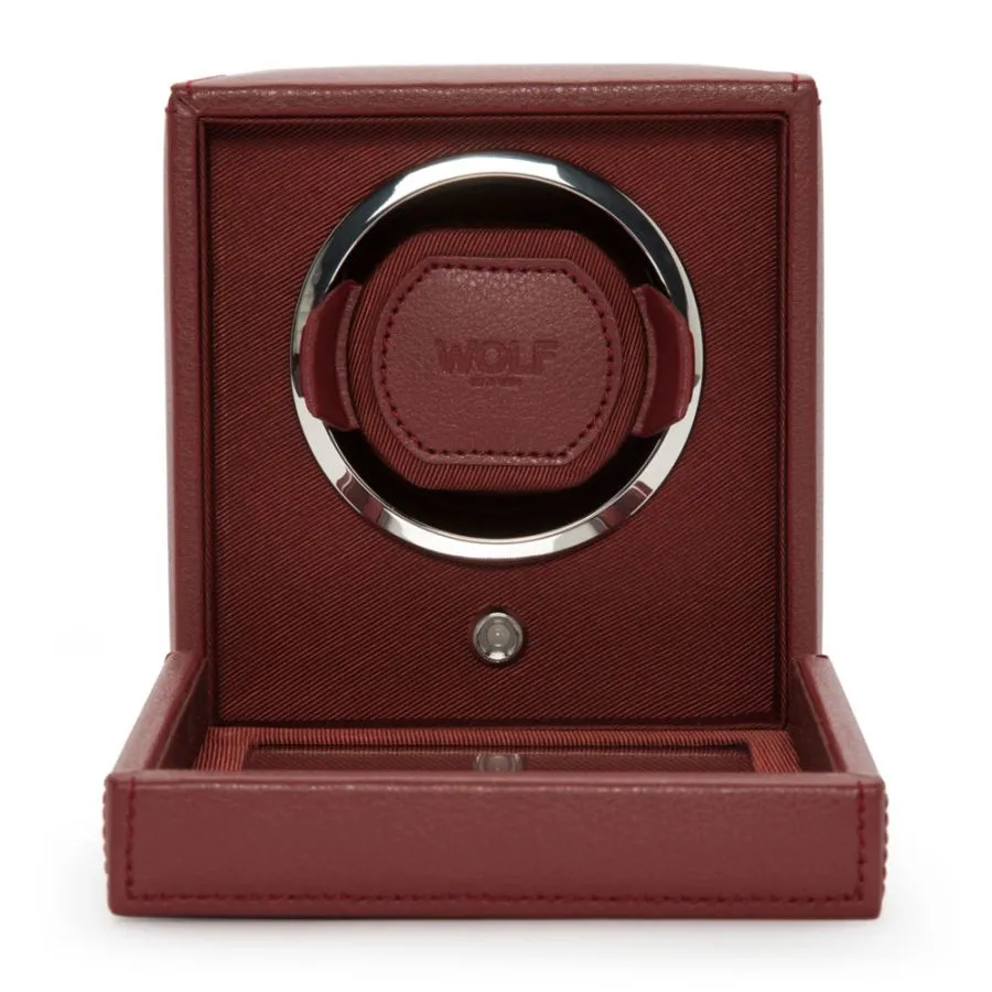 Cub Single Watch Winder With Cover (Bordeaux)