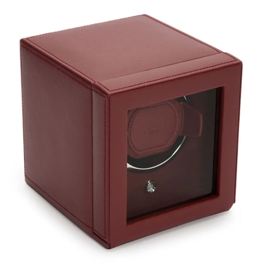 Cub Single Watch Winder With Cover (Bordeaux)