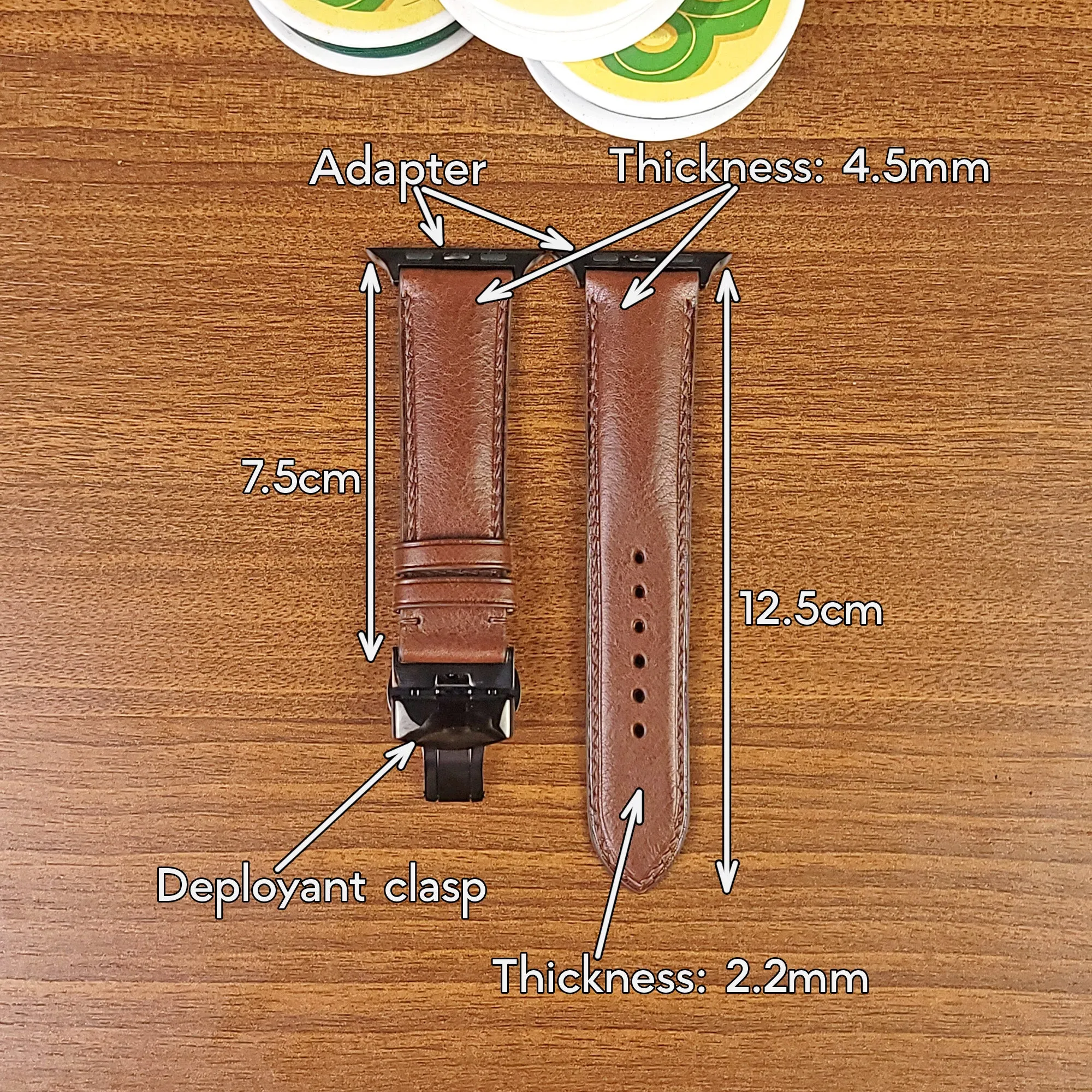 Custom Luxury Brown Vachetta Leather Apple Watch Straps