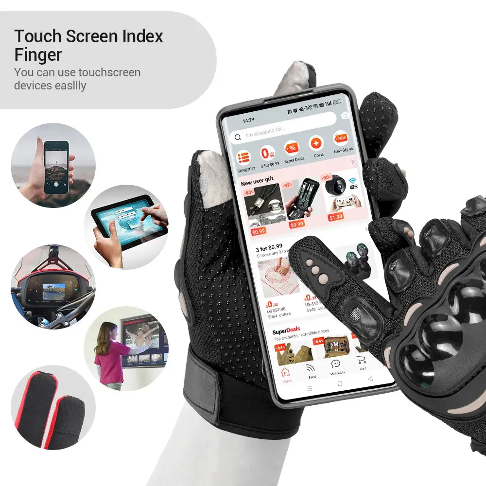 Cycling Touch Screen Gloves Breathable Full Finger Outdoor Sports Protection Riding Dirt Bike Gloves Guantes Moto