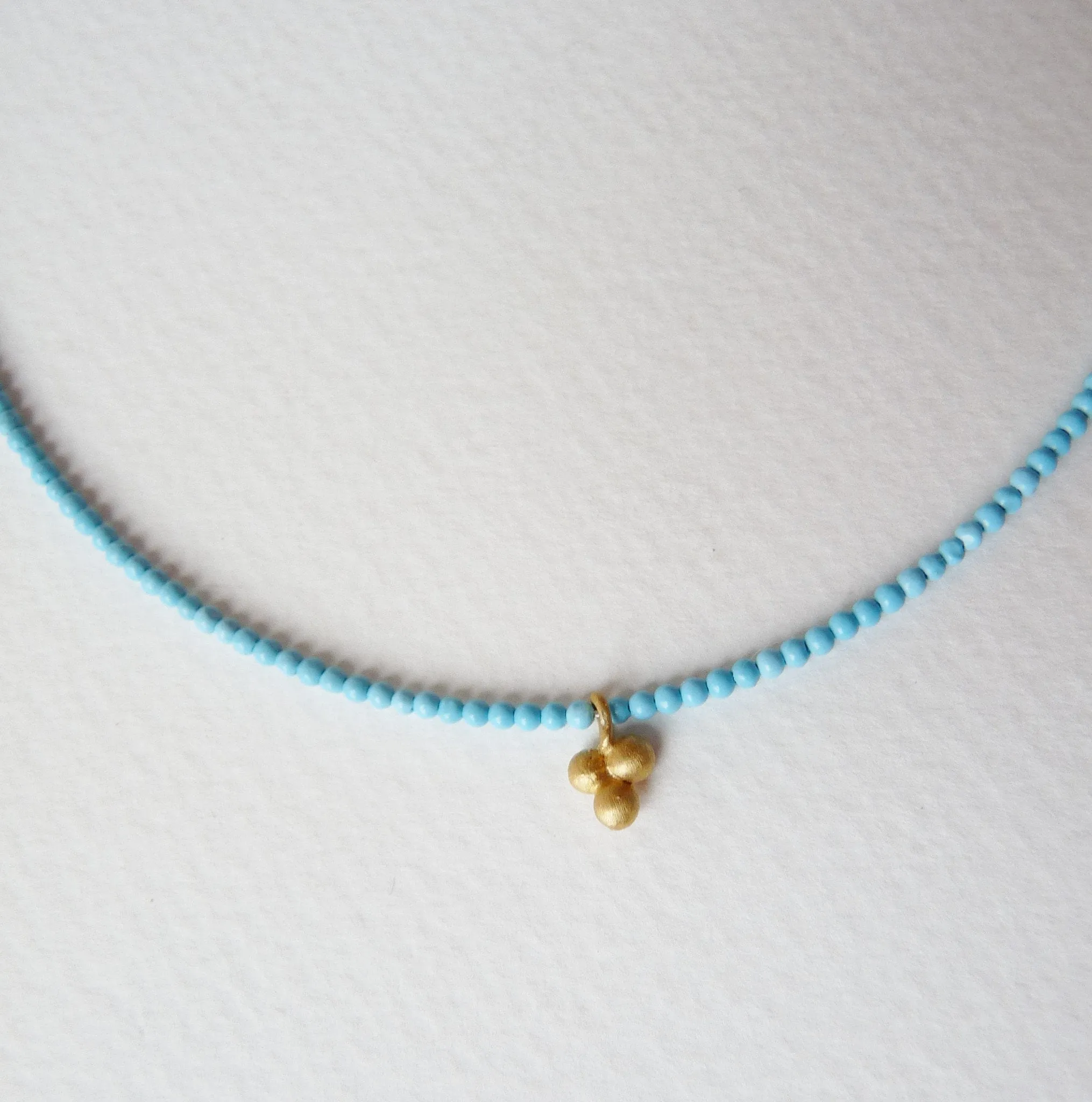 Delicate Granulation Beaded Turquoise Necklace