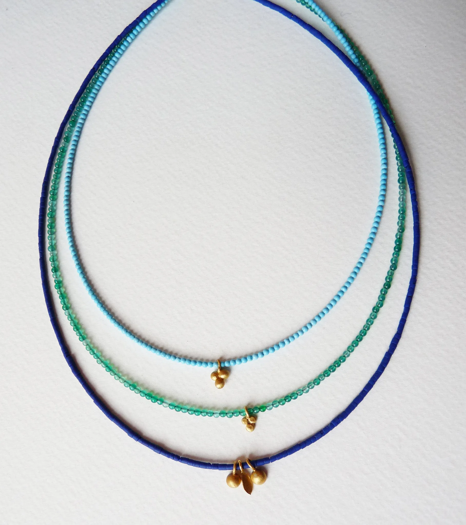 Delicate Granulation Beaded Turquoise Necklace