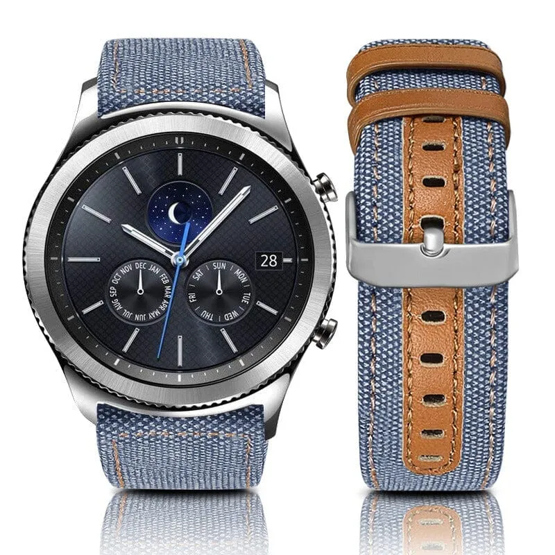 Denim & Leather Watch Straps Compatible with the Google Pixel Watch