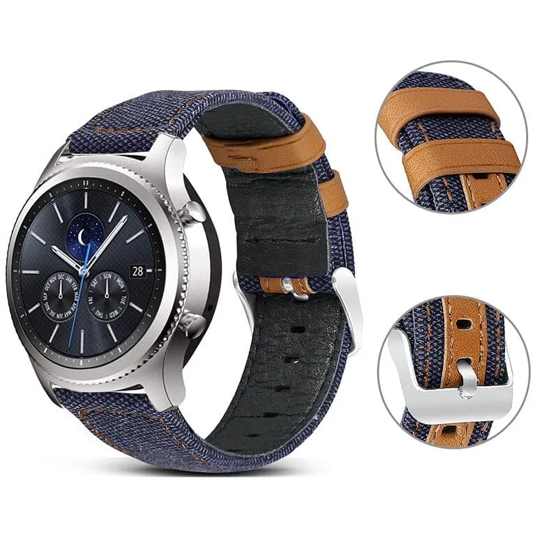 Denim & Leather Watch Straps Compatible with the Google Pixel Watch