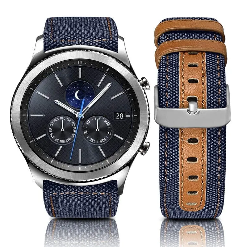 Denim & Leather Watch Straps Compatible with the Google Pixel Watch