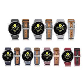 Denim & Leather Watch Straps Compatible with the Xiaomi Amazfit Smart Watch, Smart Watch 2