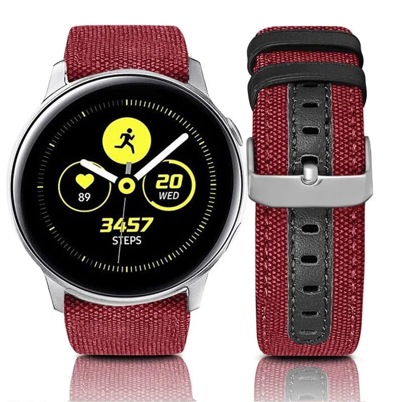 Denim & Leather Watch Straps Compatible with the Xiaomi Amazfit Smart Watch, Smart Watch 2