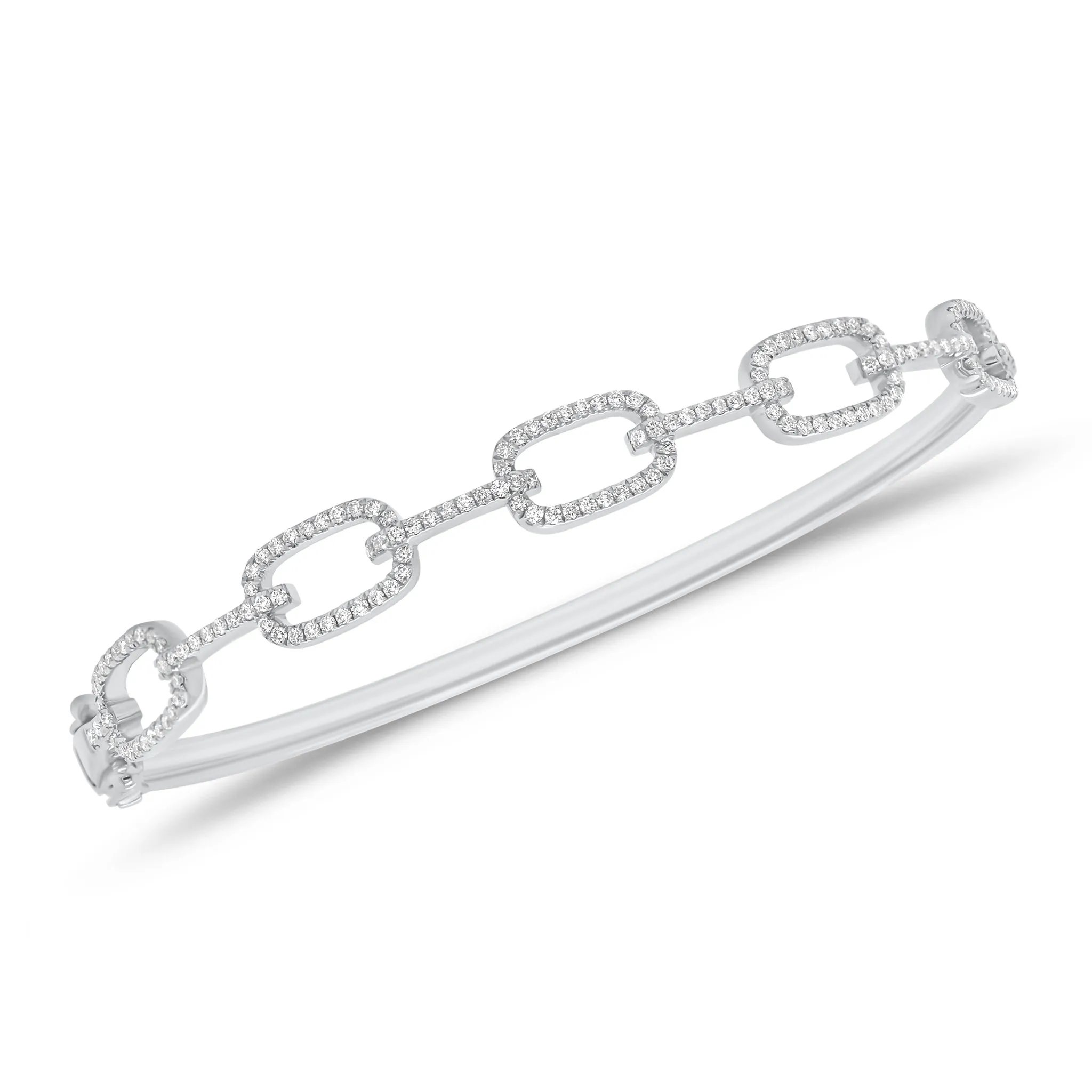 Diamond Mod Link Bangle Bracelet