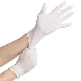 Disposable Latex Gloves, Powdered, Medium. Box of 100