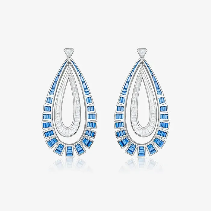 Double Layered Tear drop Dangle Earrings