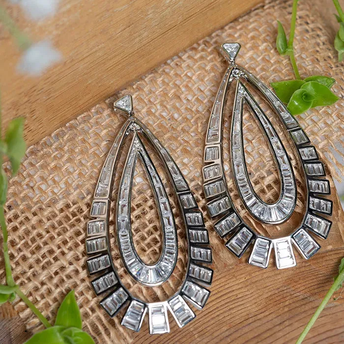 Double Layered Tear drop Dangle Earrings