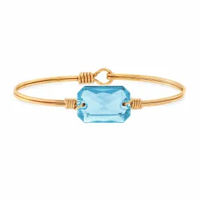 Dylan Bangle Bracelet, Aquamarine Brass