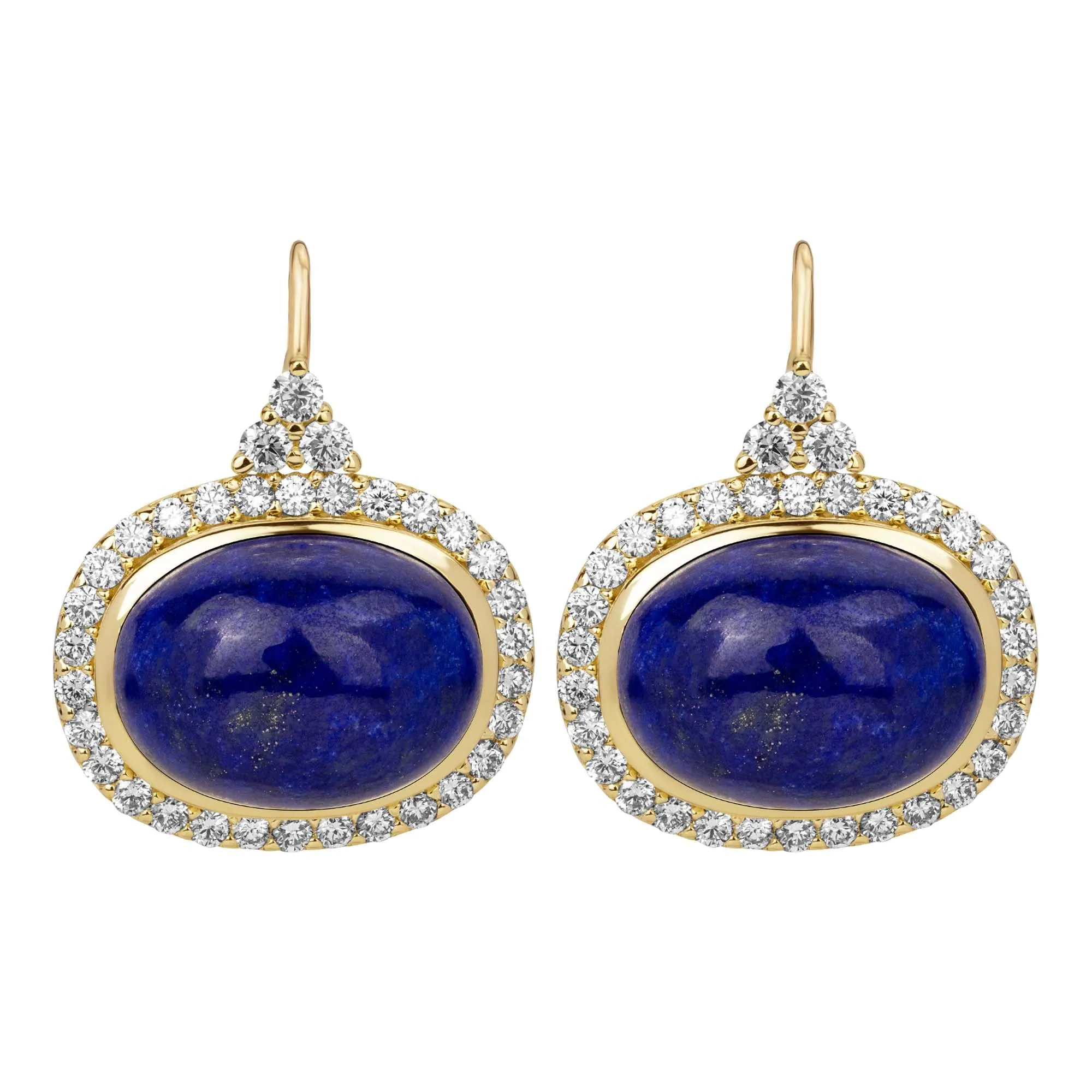 Earrings - Lapis Lazulli And Diamond (2393C)