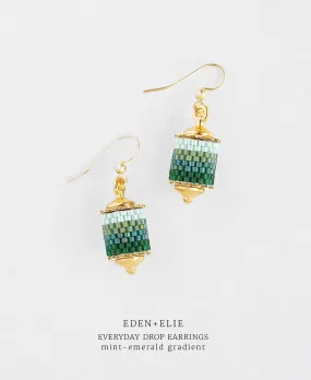 EDEN   ELIE Everyday Drop Earrings - mint emerald gradient