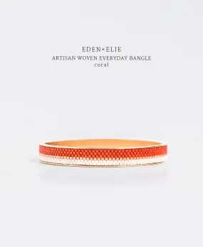 EDEN   ELIE Everyday Gold Narrow Bangle - coral red