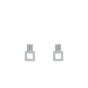 Elegant Korean Style S925 Silver Earrings with Sparkling Zircon for Women, Ideal for Stylish Parties and Popular in Europe and America