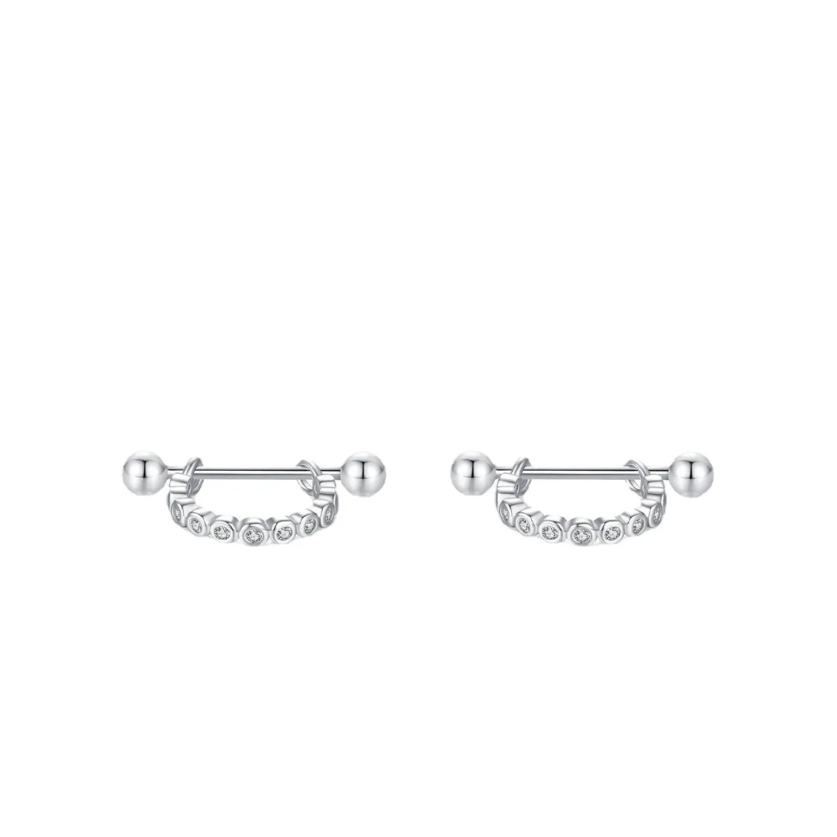 Elegant S925 Sterling Silver Zircon Micro-Inlaid Earrings