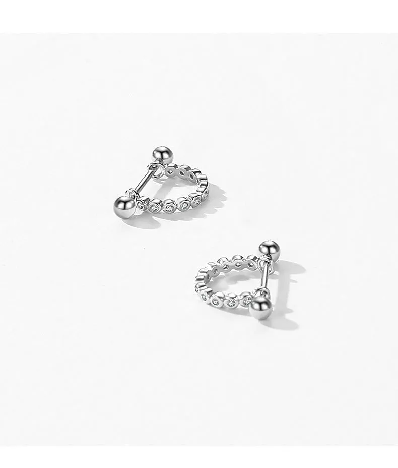 Elegant S925 Sterling Silver Zircon Micro-Inlaid Earrings