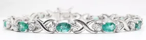 Emerald 5.00ct tw Bracelet with 0.90ct tw Diamonds - 14kt Gold